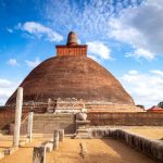 Polonnaruwa/ Sri Lanka - AUGUST 07 2019: Jetavana Dagoba is one of the central landmarks in the sacred world heritage city of Anuradhapura, Sri Lanka, Asia. It's structure of 12th century, Sri Lanka. UNESCO World heritage Site.